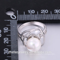 2018 hot sale latest design ring with water pearl 925 silver ring
